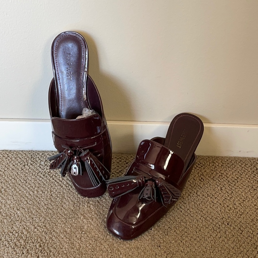 Patent flat loafers